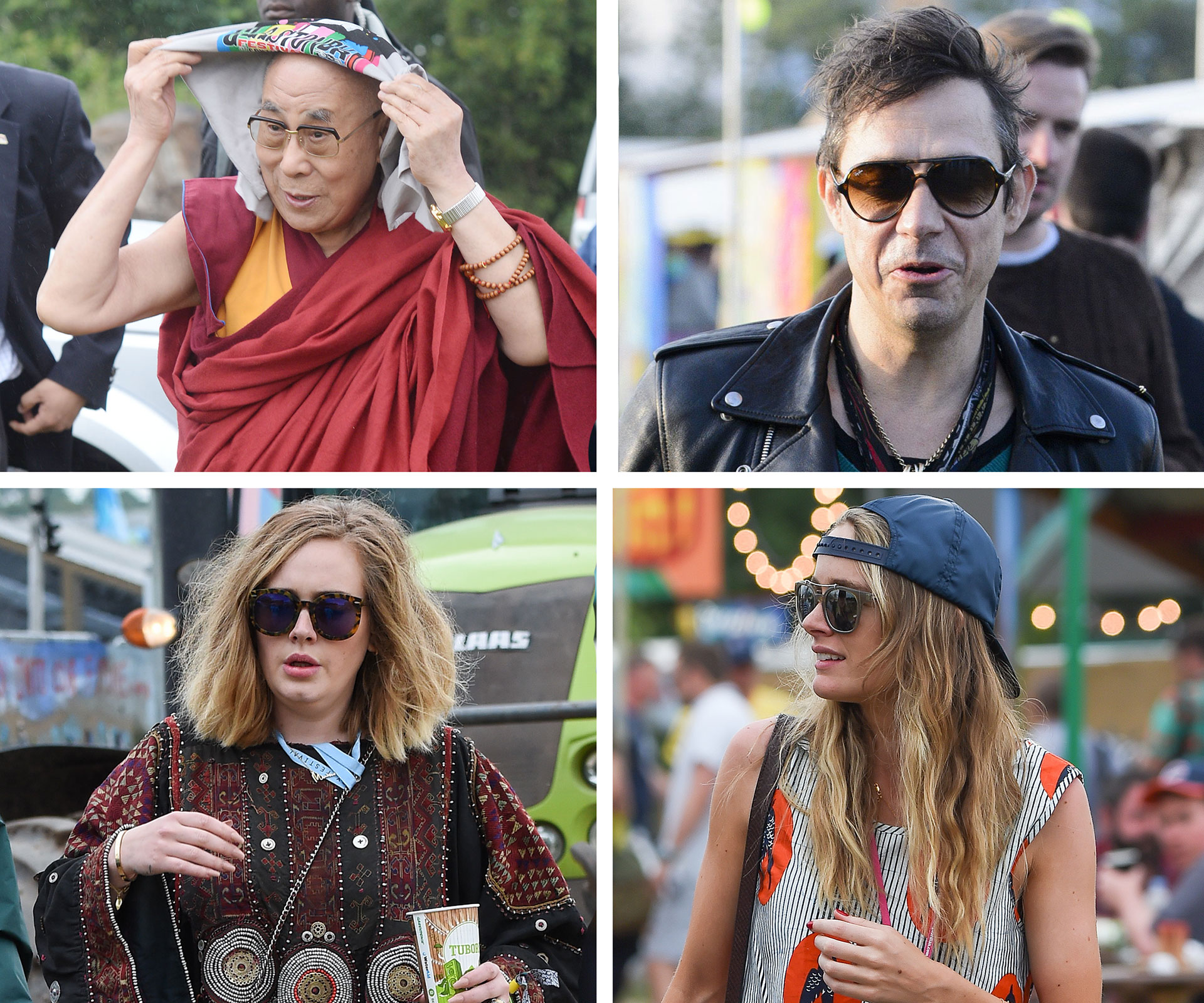 Adele, Cressida Bonas, Dalai Lama and Jamie Hince at Glastonbury