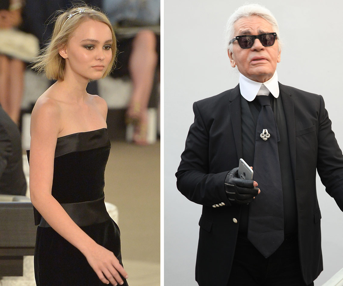 Lily-Rose Depp and Karl Lagerfeld