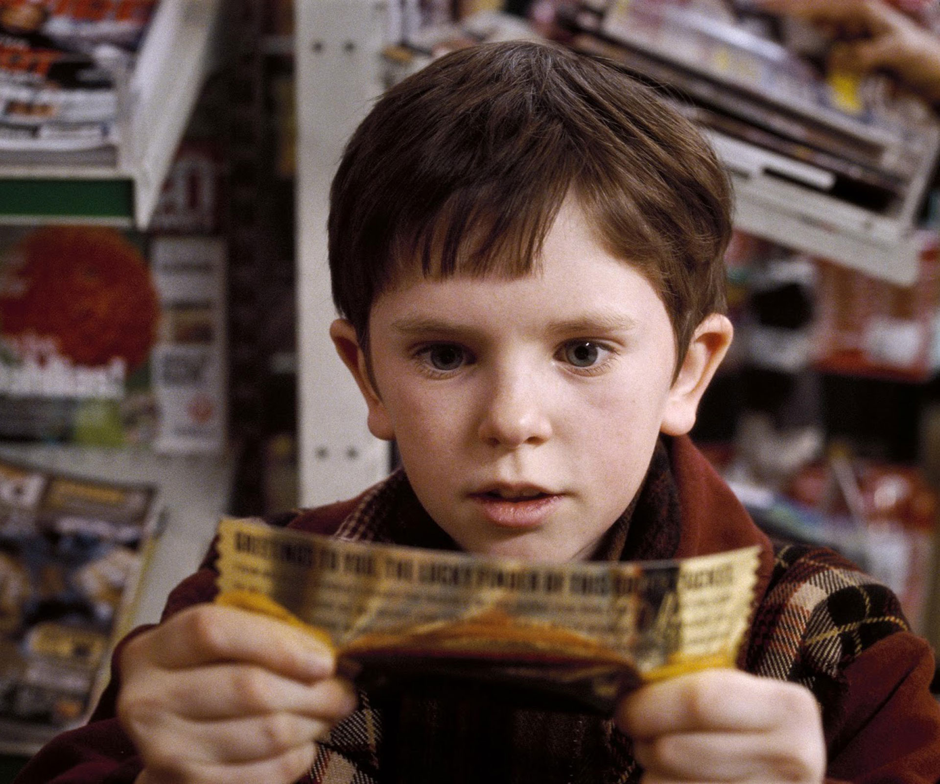 Freddie Highmore in Charlie and the Chocolate Factory 