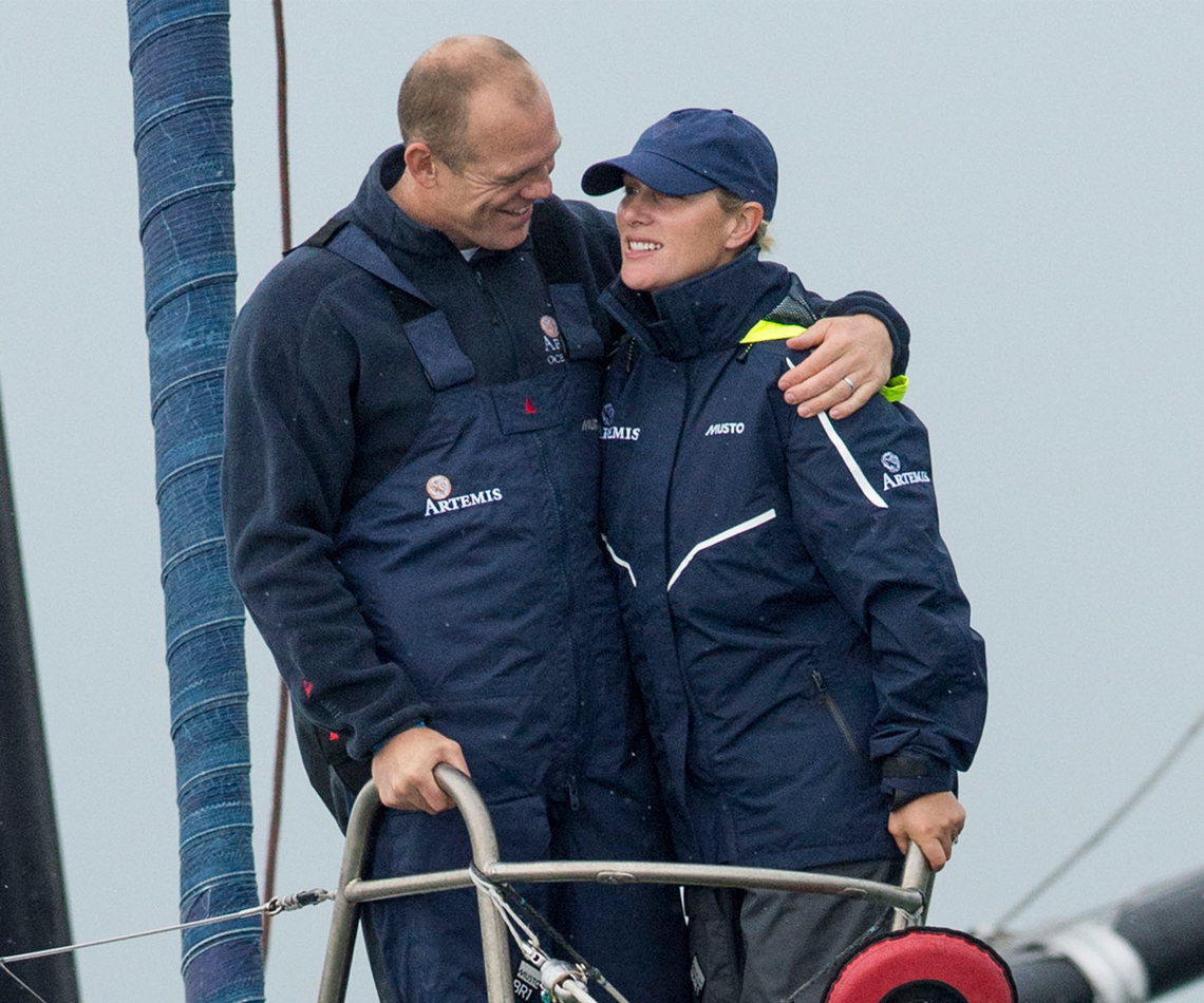Mike Tindall and Zara Phillips sailing