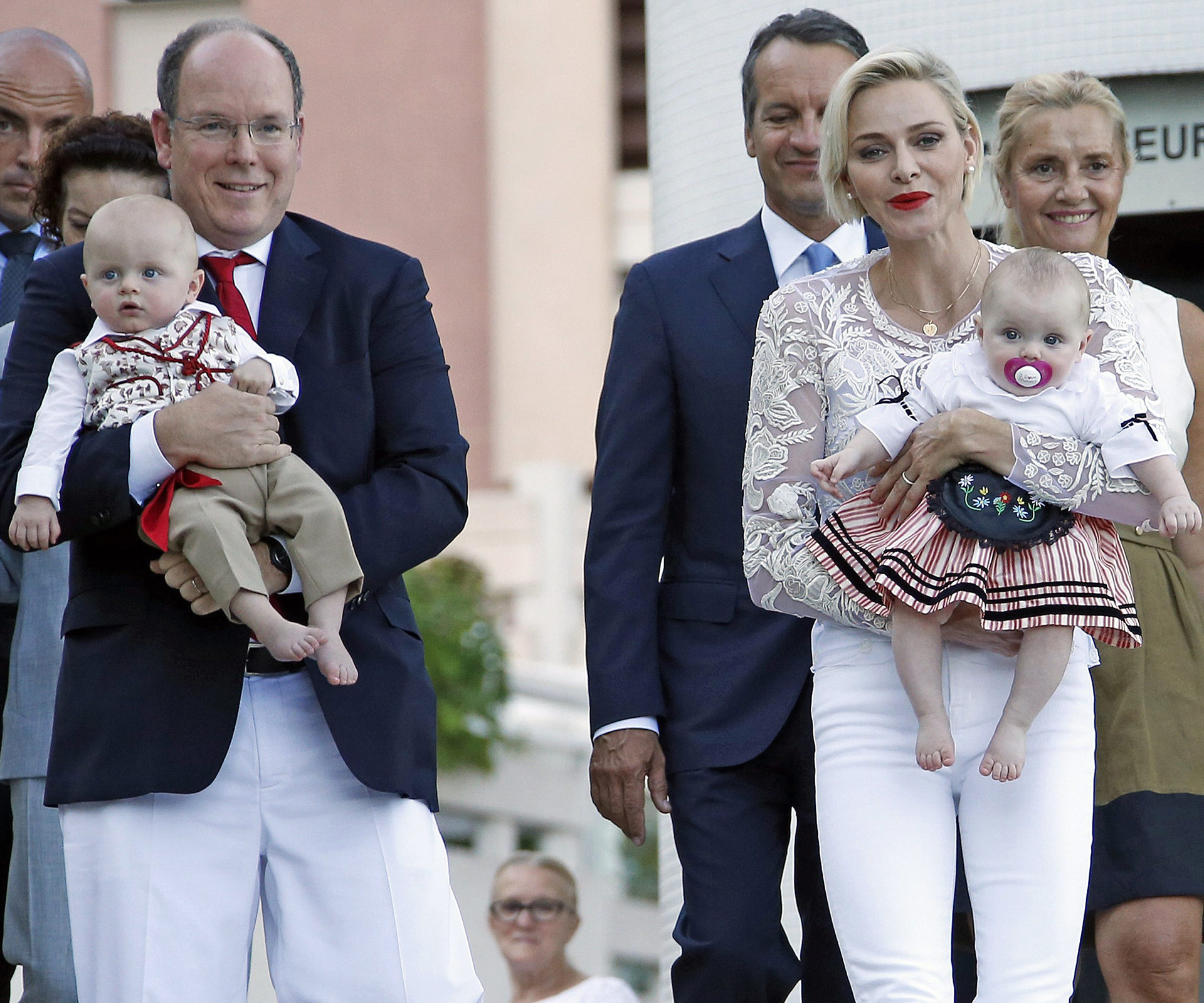 Princess Charlene, Prince Albert and twin Jacques and Gabriella 