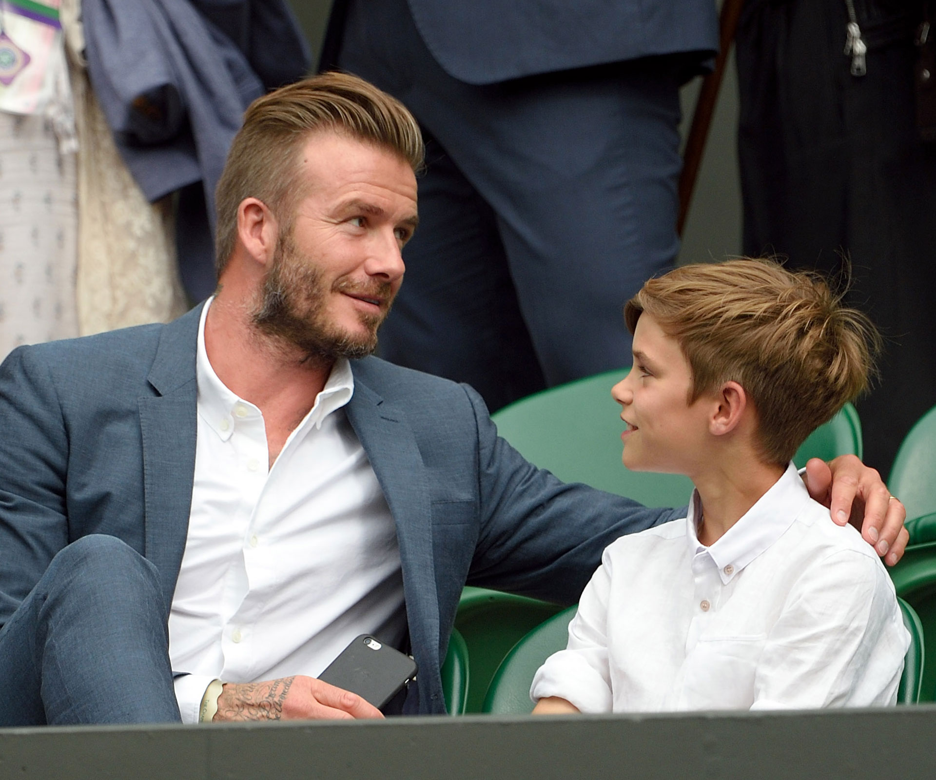 David Beckham and Romeo Beckham 