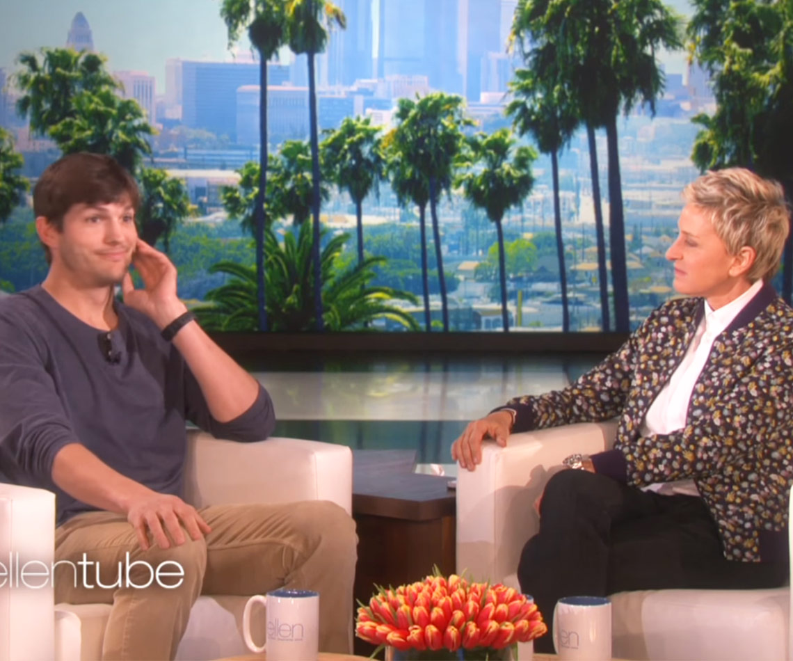 Ashton Kutcher and Ellen DeGeneres