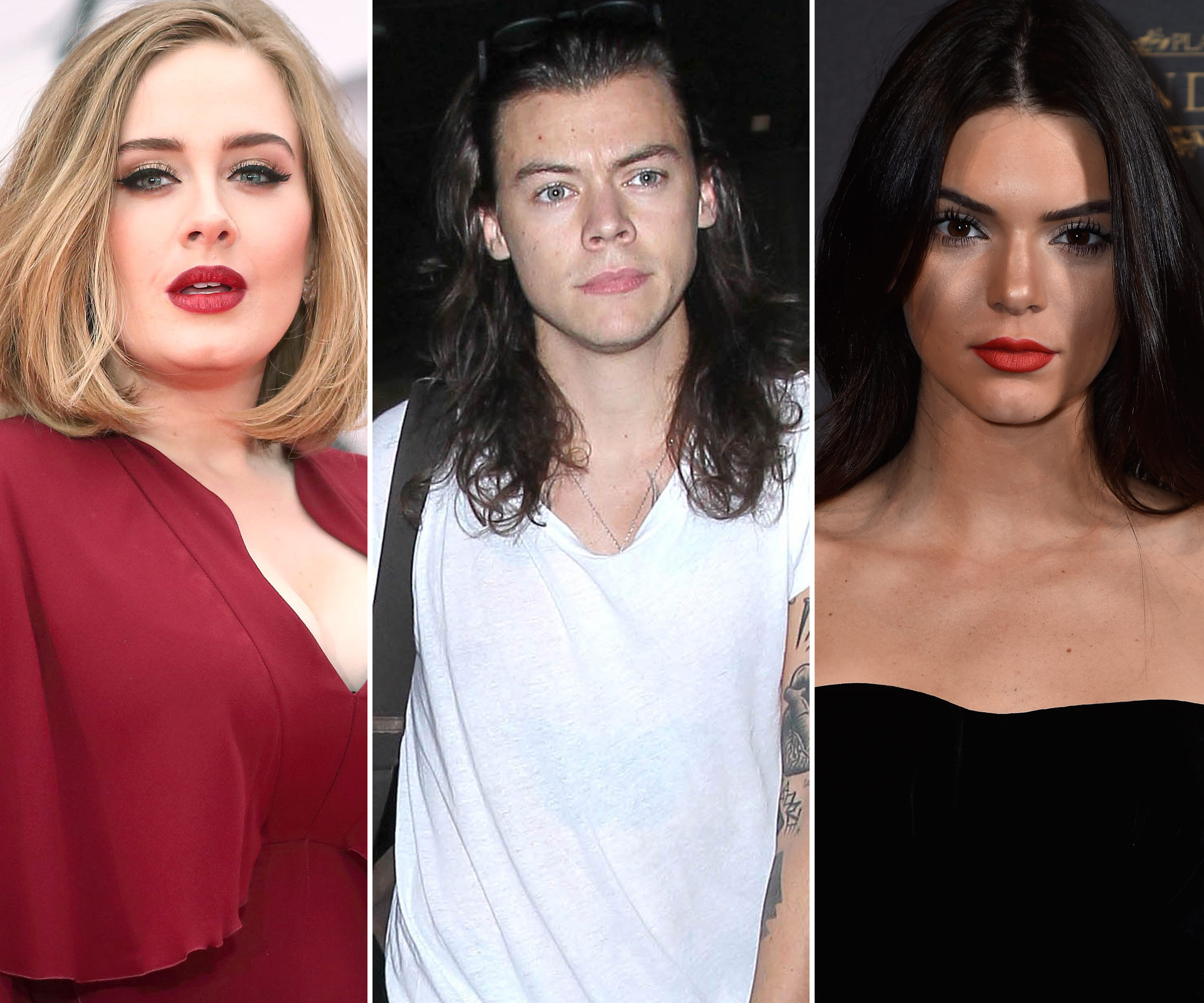 Adele, Harry Styles and Kendall Jenner