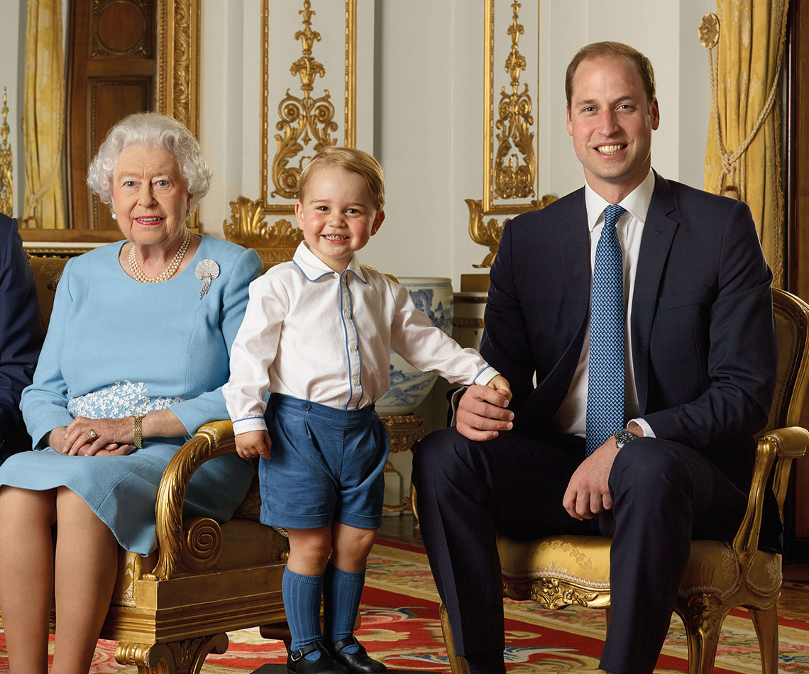 Prince George Prince William Queen Elizabeth II