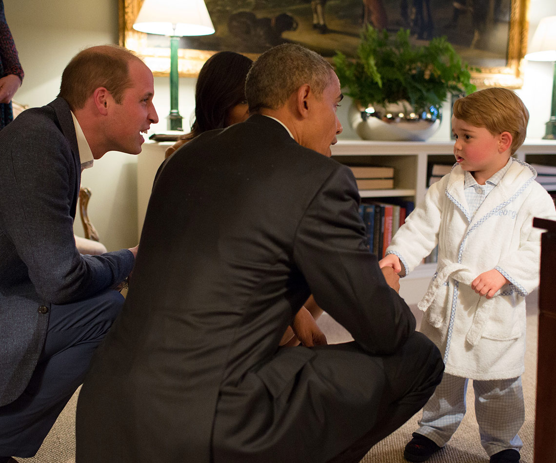 Prince William, Prince George, Obama 