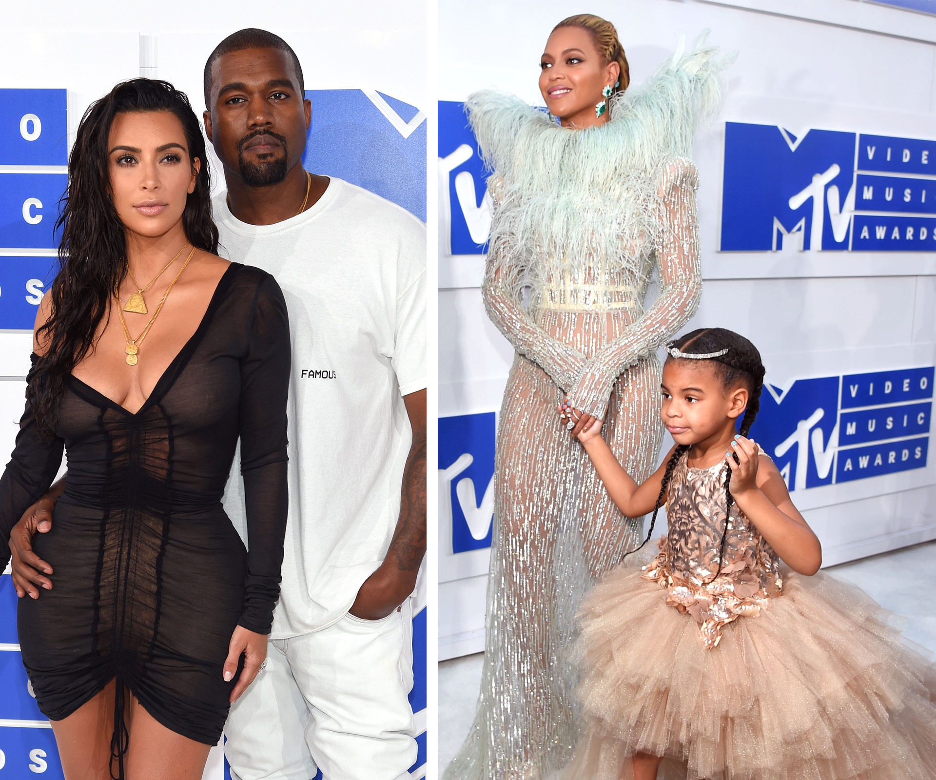 Kim Kardashian, Kanye West, Beyonce Knowles and Blue Ivy