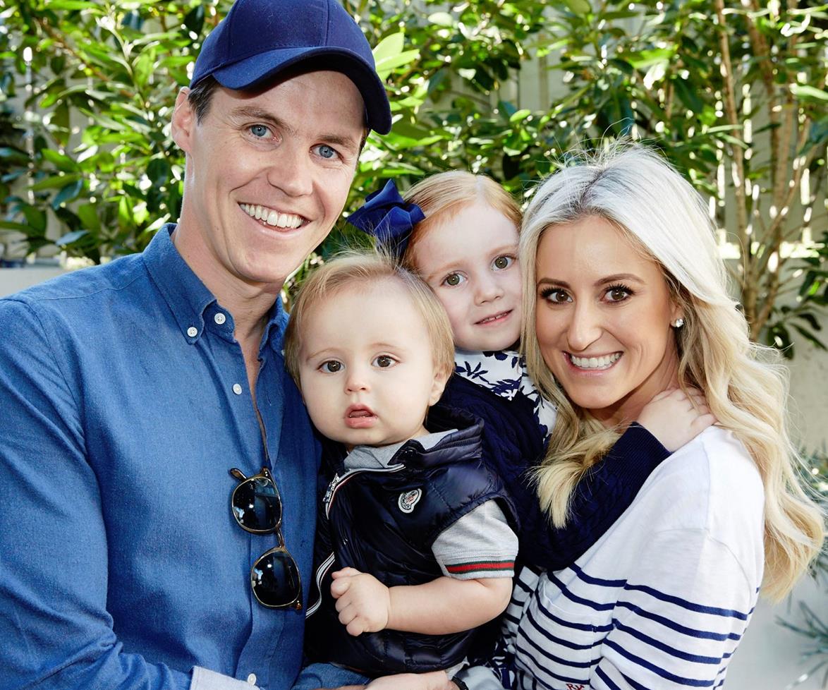 Roxy Jacenko and Oliver Curtis pictured with their family.