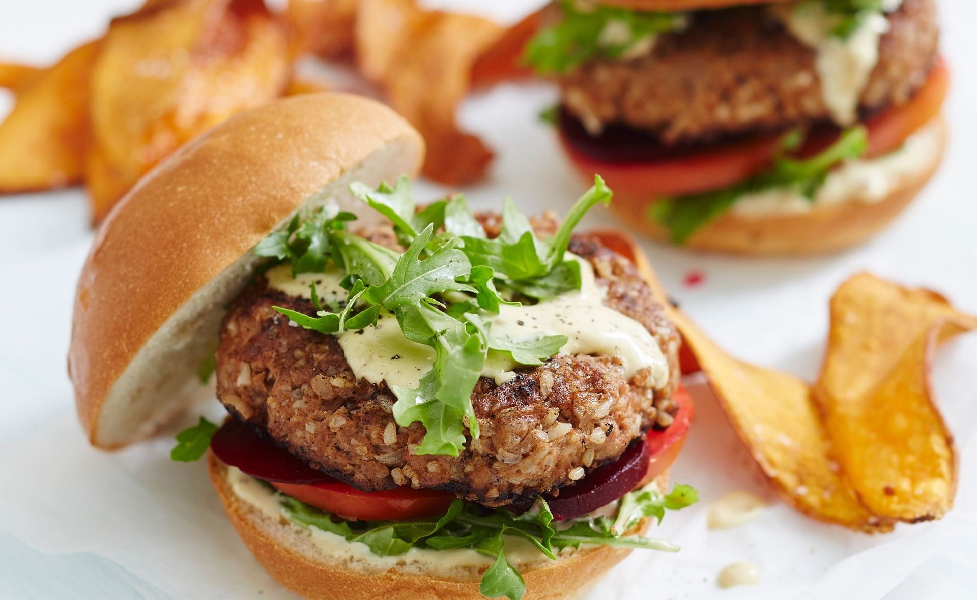Beef and brown rice burgers