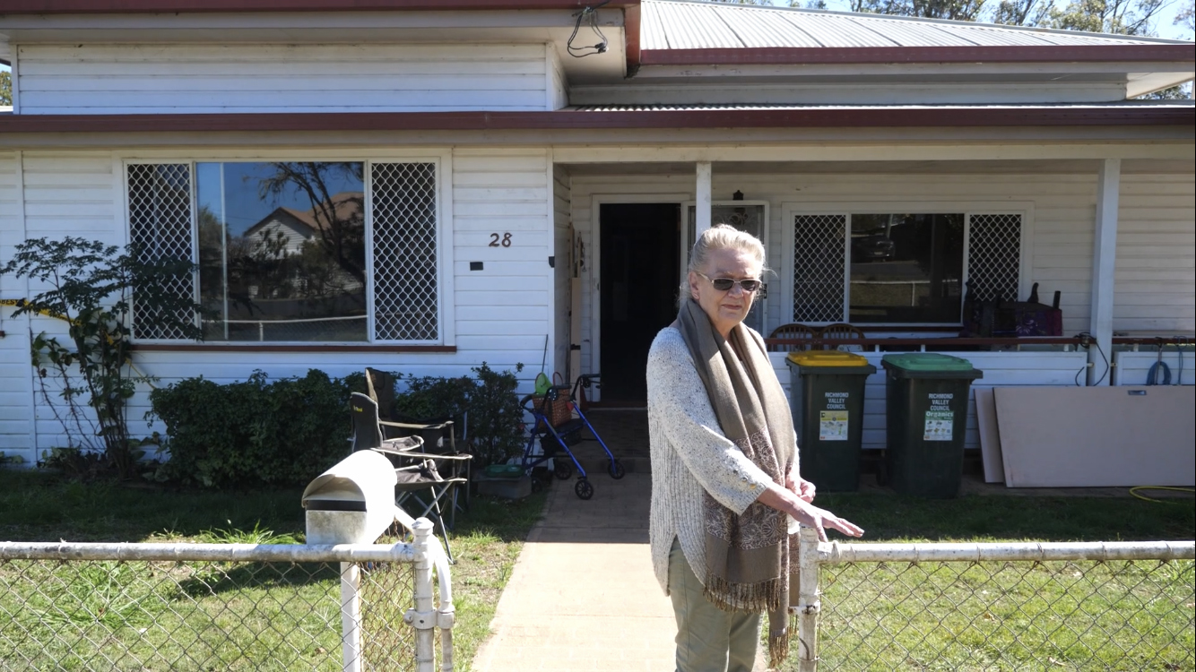 Rhonda (pictured) lost everything in the floods that ravaged her town of Coraki