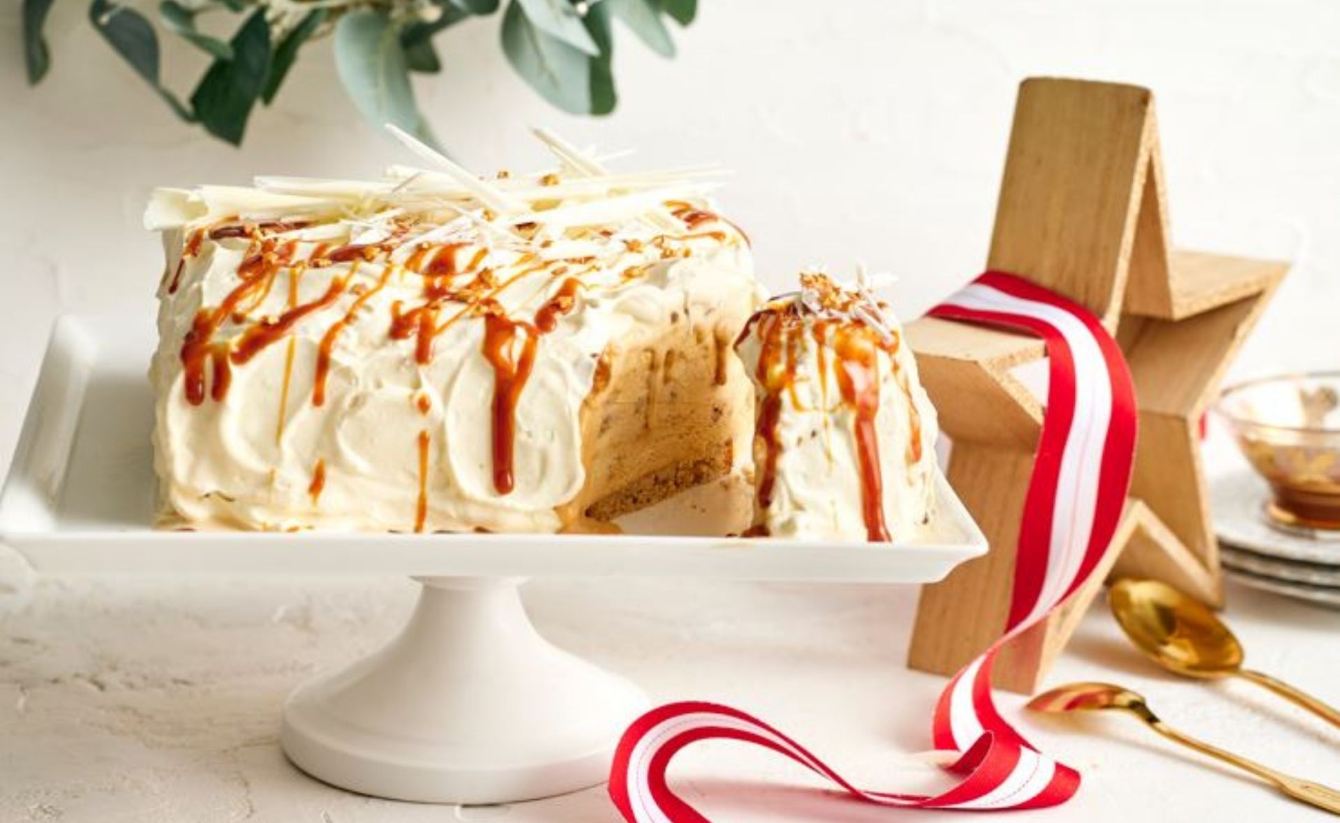 Sticky caramel banana bread icecream cake recipe